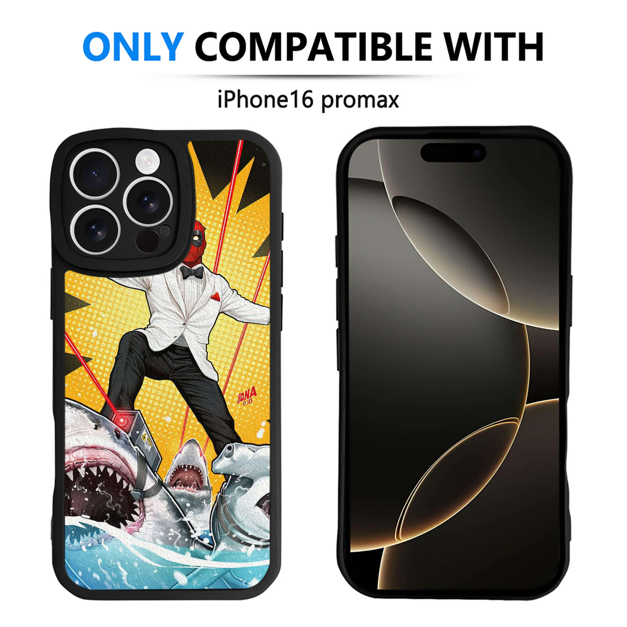 （画像用） Deadpool デッドプール 【iPhone 16シリーズ対応】シリコンスマホケース（レザー調） 材質：シリコン